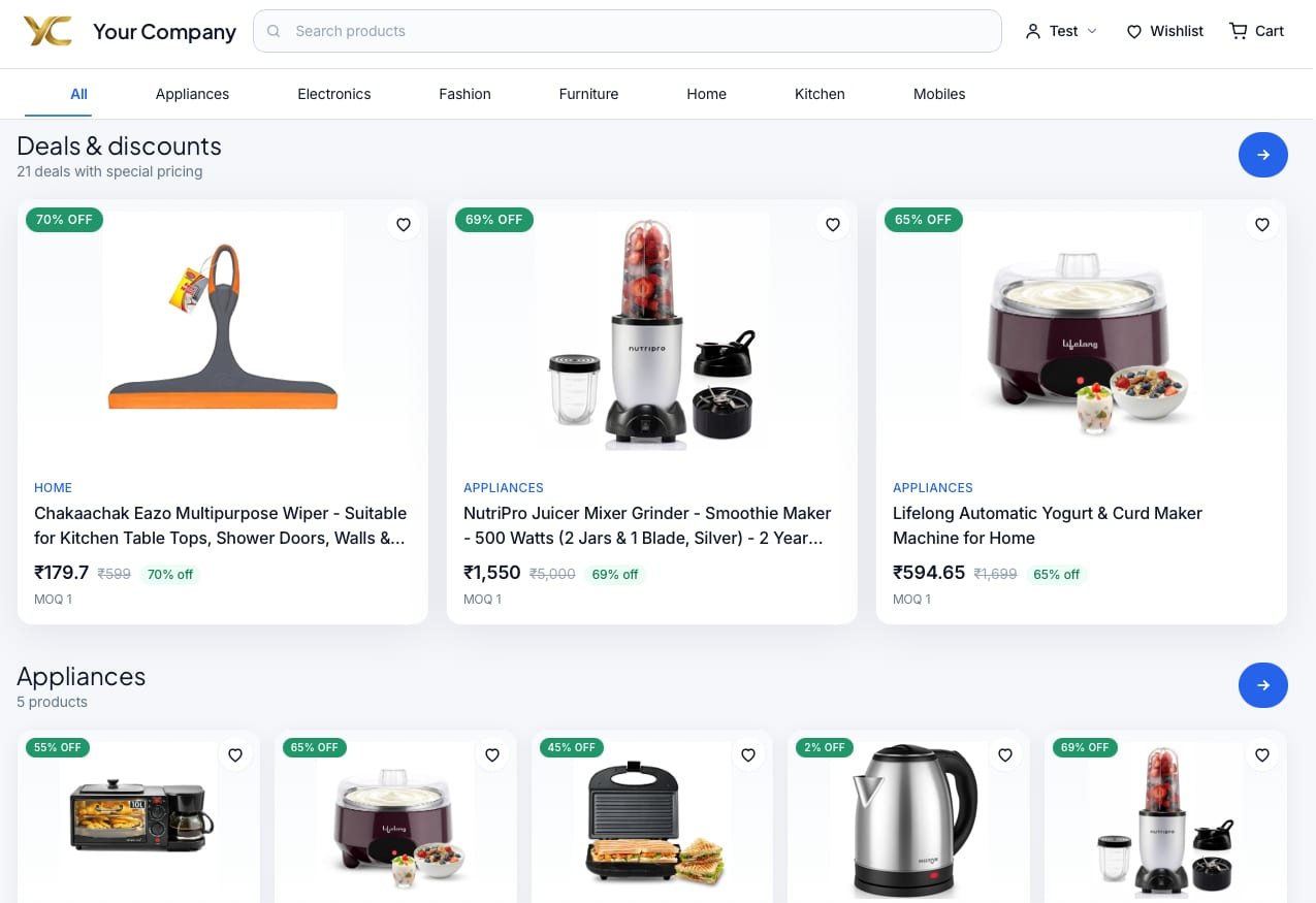 My Store website deals and discounts row with percentage-off badges, then appliances